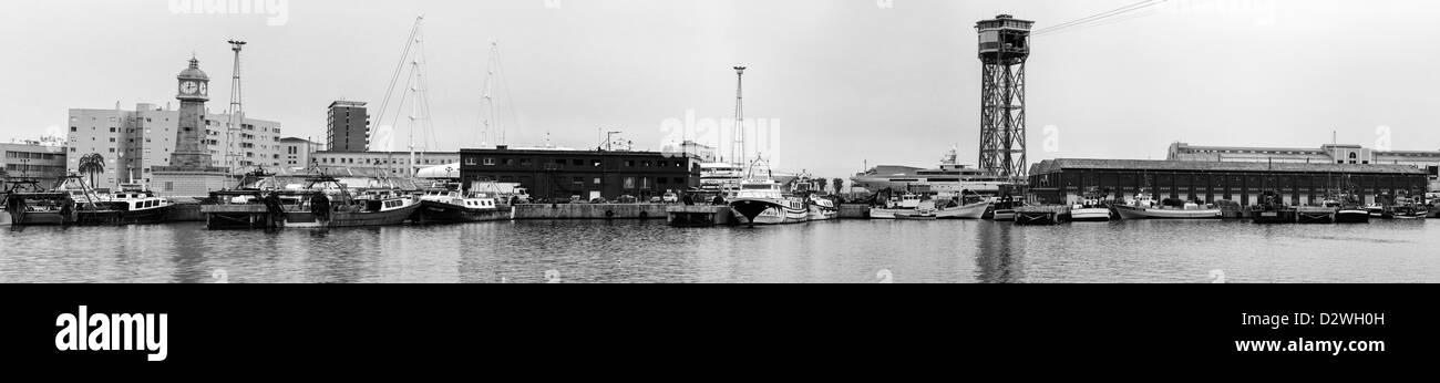 Vue panoramique de Commercial Dock à Barcelone. L'Espagne. Banque D'Images