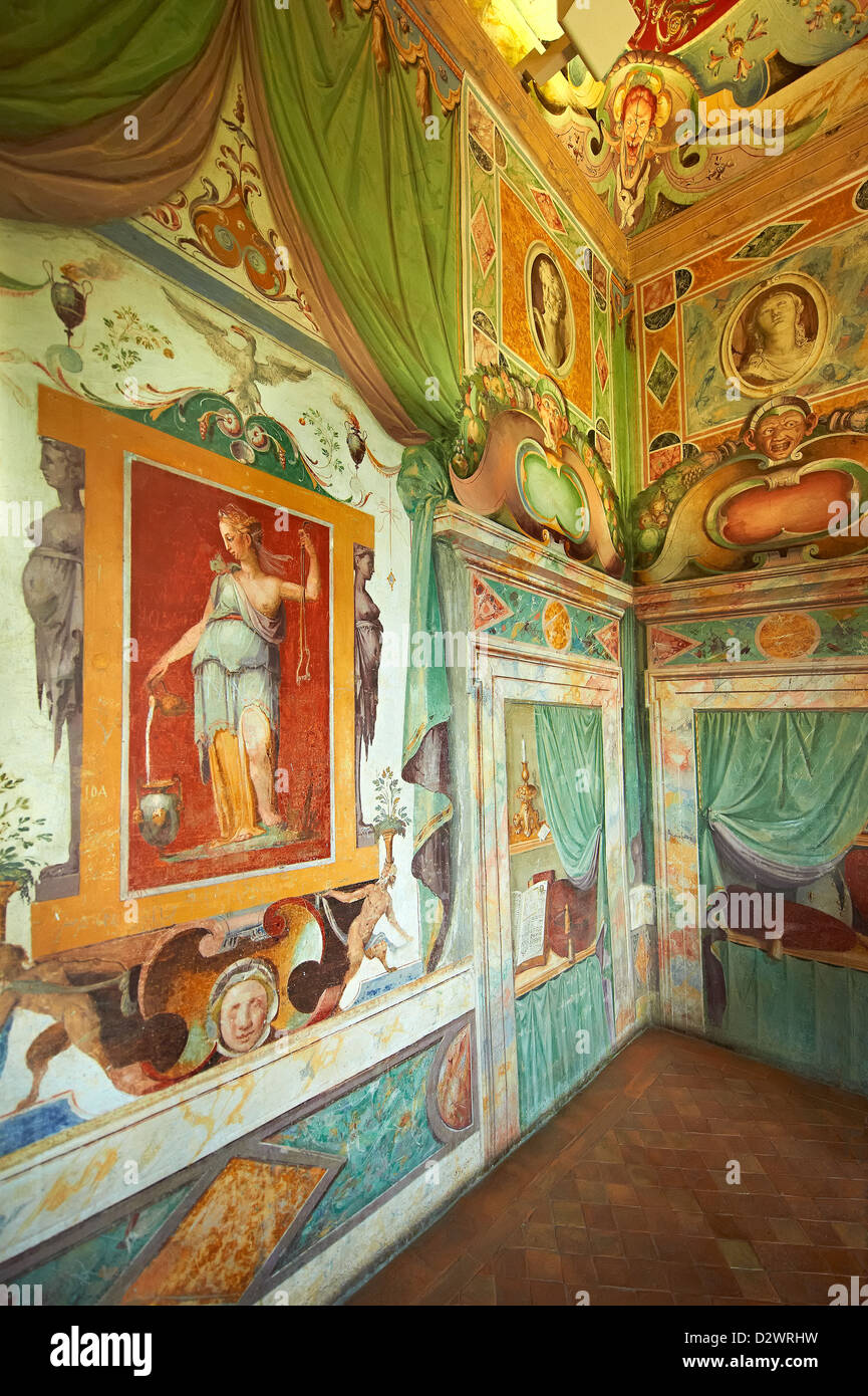 La renaissance de l'intérieur décoration murale de la Villa D'Este, Tivoli, Italie Banque D'Images