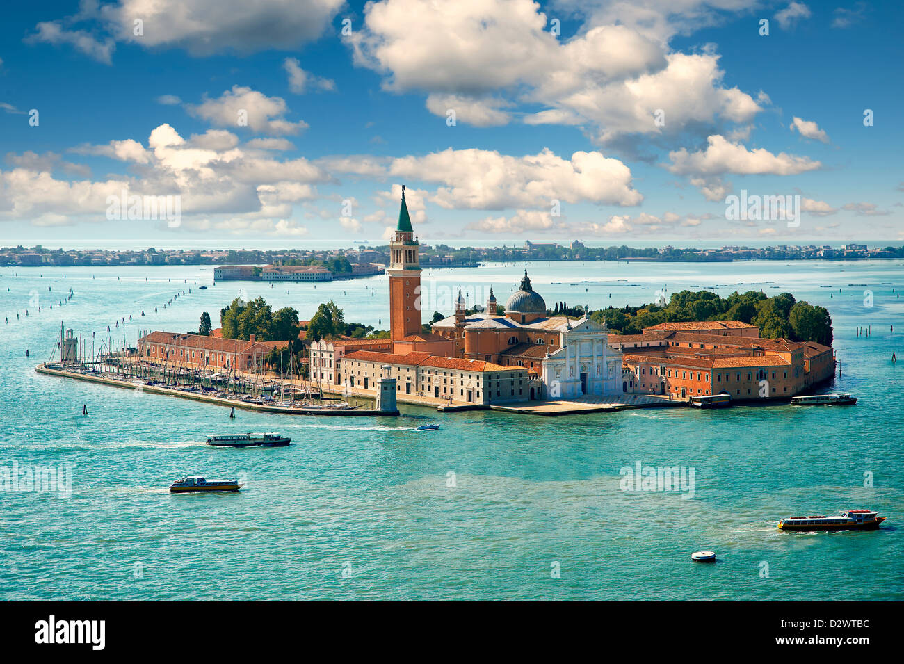 L'île de San Giorgio Maggiore lagune de Venise Banque D'Images