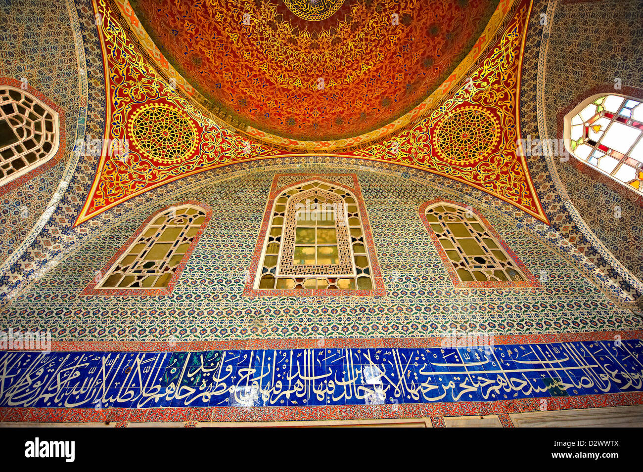 Chambre privé du sultan Murad III décoré de carreaux de 16ème siècle Iznk. Le Palais de Topkapi, Istanbul, Turquie Banque D'Images