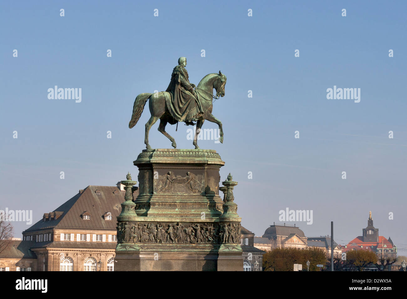 Statue du Roi Johann (1801-1873), à Dresde. Banque D'Images