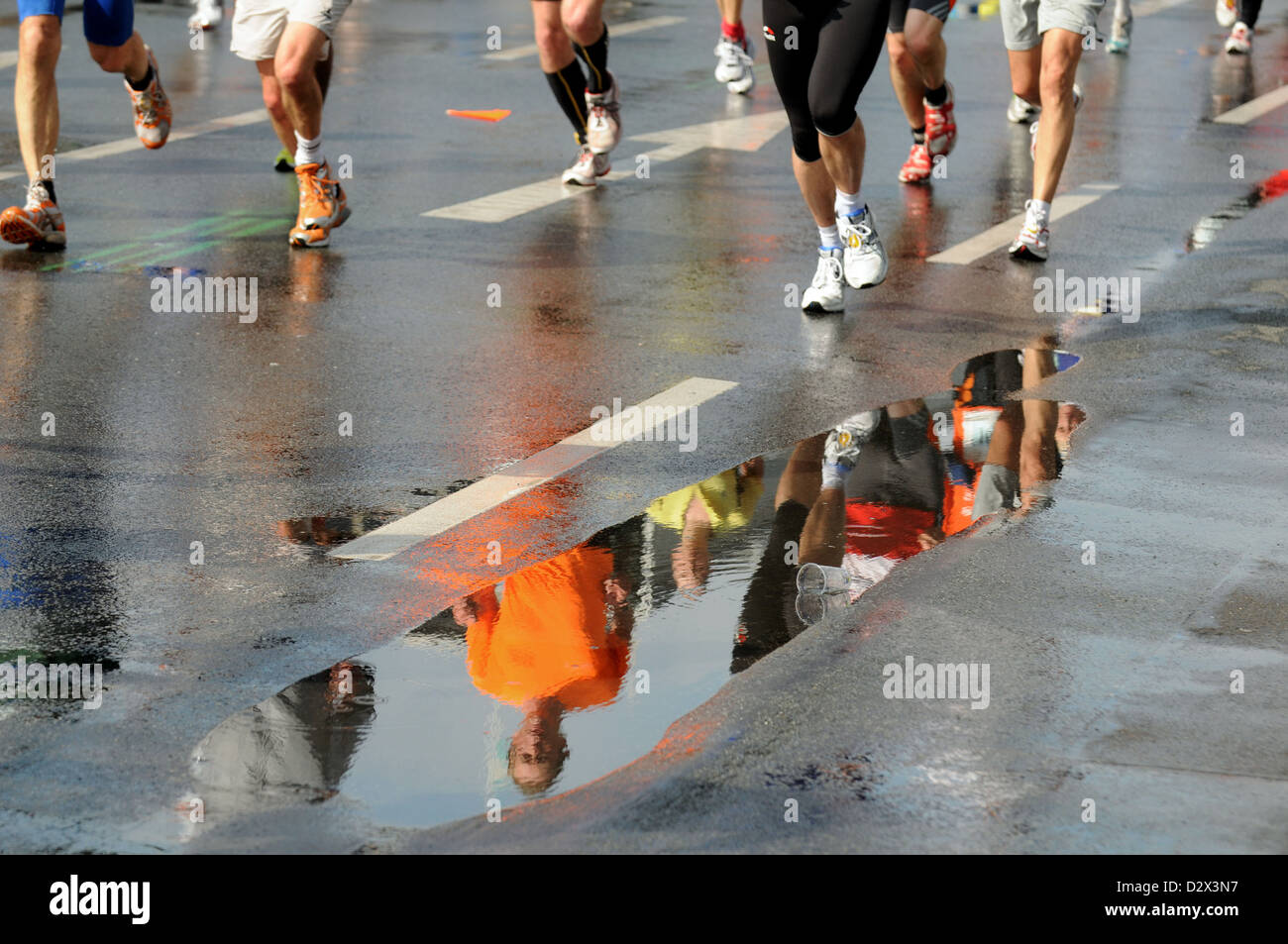 Berlin, Allemagne, les coureurs à la 30e demi-marathon de Berlin Vattenfall Banque D'Images