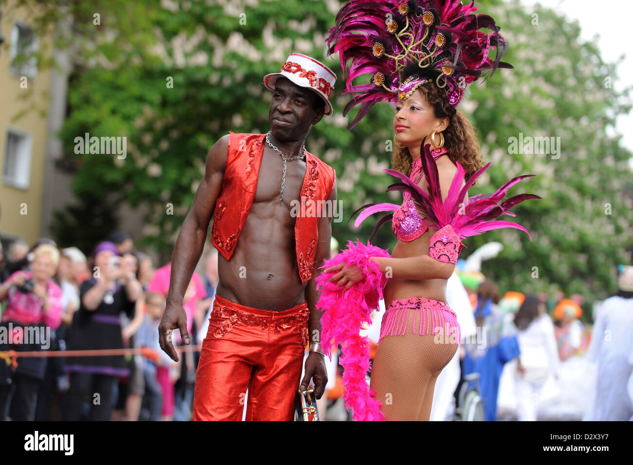 Berlin, Allemagne, danseuse au Carnaval des Cultures 2010 Banque D'Images
