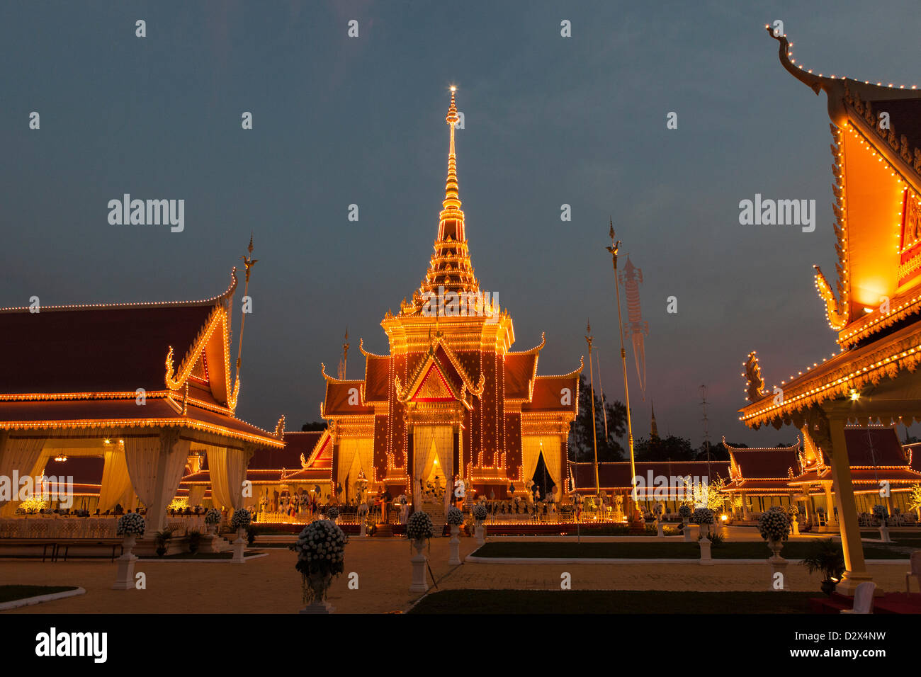 Crématorium de l'ancien Roi Sianouk, , qui est mort en octobre. Phnom Penh, Cambodge, 3er février 2013 Banque D'Images