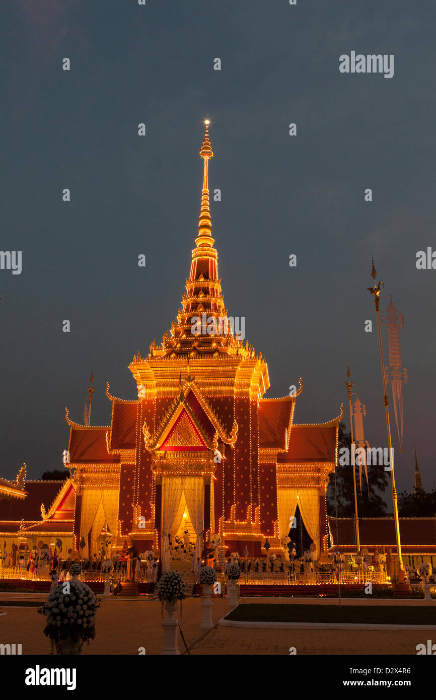 Crématorium de l'ancien Roi Sianouk, , qui est mort en octobre. Phnom Penh, Cambodge, 3er février 2013 Banque D'Images