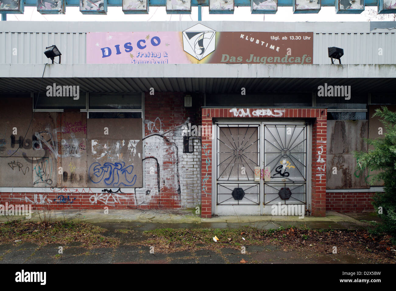 Altenburg, Allemagne, un ancien Café Jeunesse et discothèque Banque D'Images