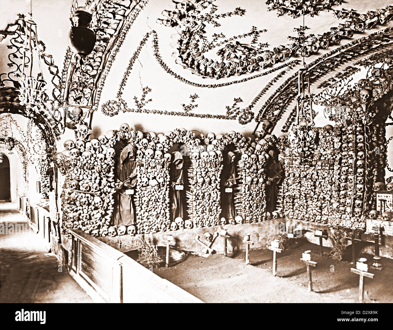 Catacombes capucines de Palerme, photo historique, Sicile, Italie Banque D'Images