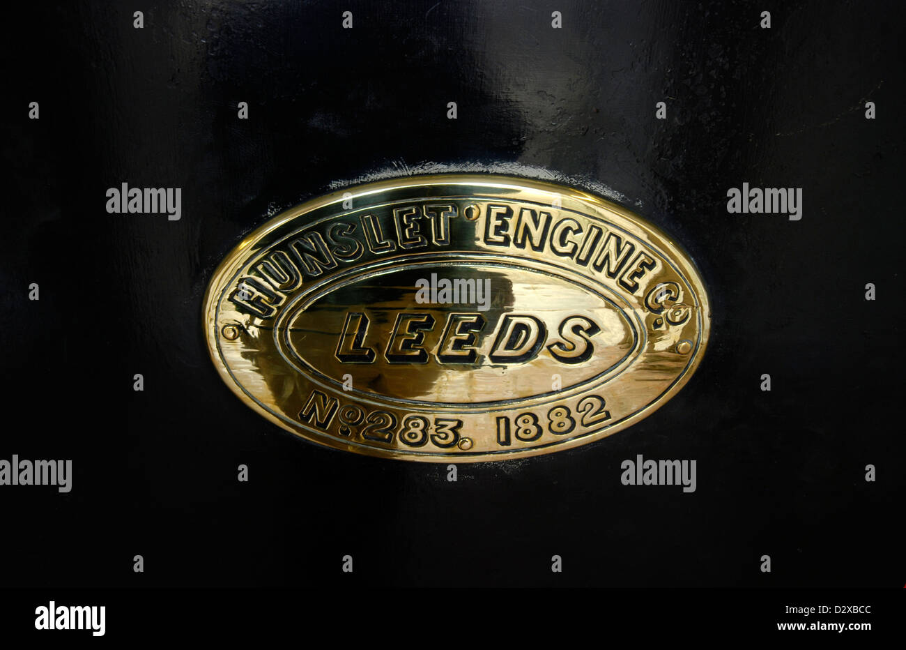 Badge de l'Antique Hunslet Engine Company, un important fabricant de locomotives à Leeds Yorkshire Banque D'Images