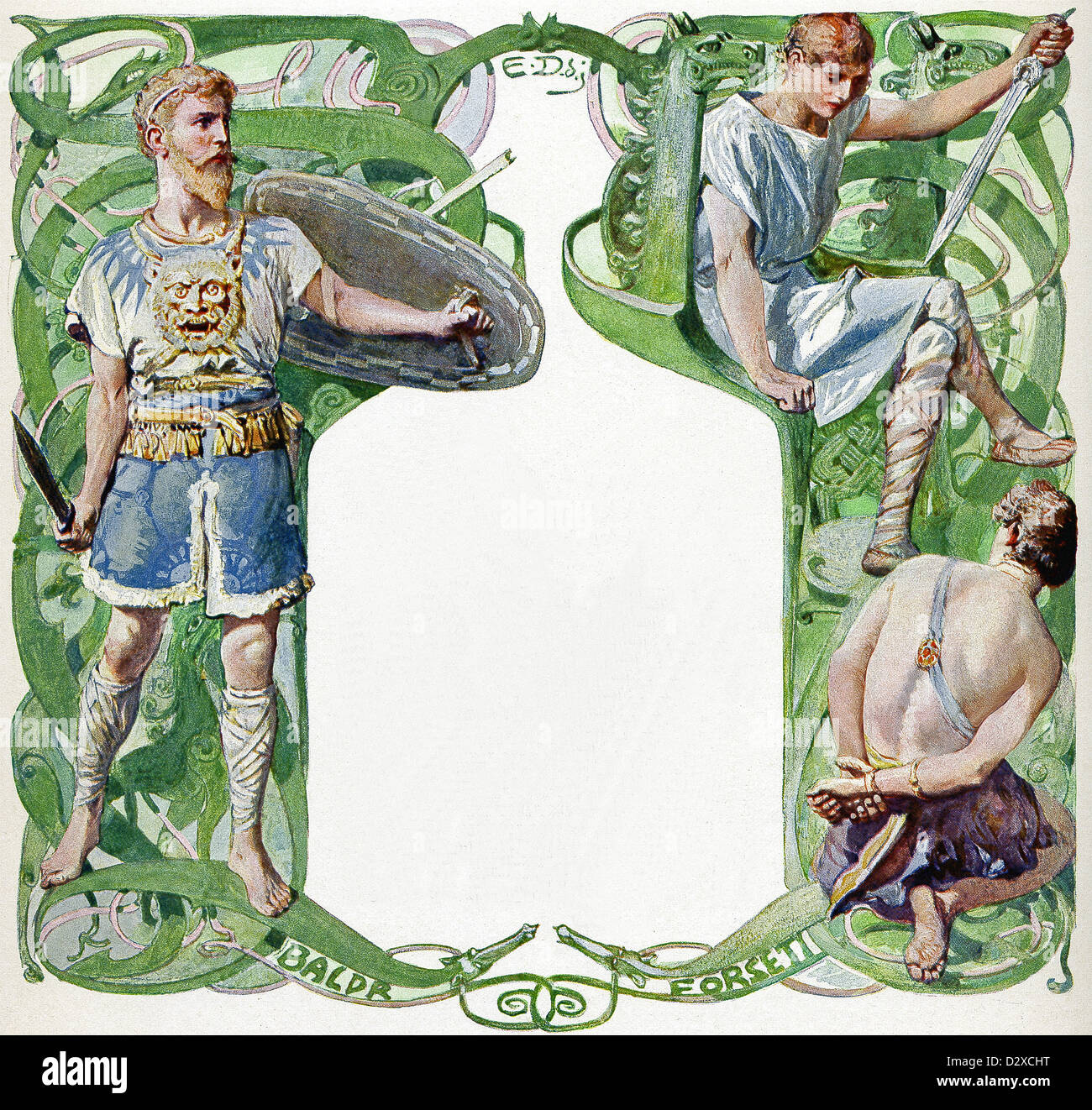 Dans la mythologie nordique, Baldr est le dieu de la paix, de la lumière et du printemps. Son fils Forseti est dieu de la justice et de la réconciliation. Banque D'Images