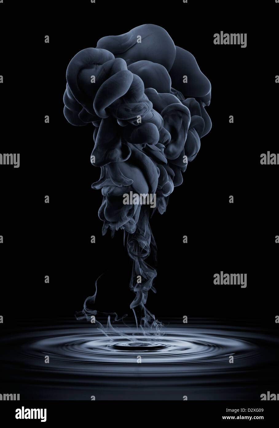 La formation de fumée face genie Banque D'Images