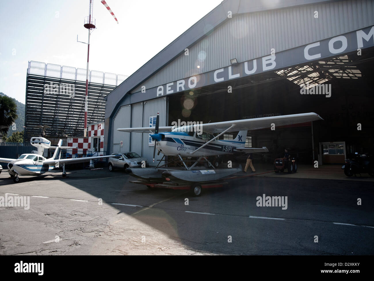 Lac de Côme Aero Club Apron Seaplane Base, Italie Banque D'Images