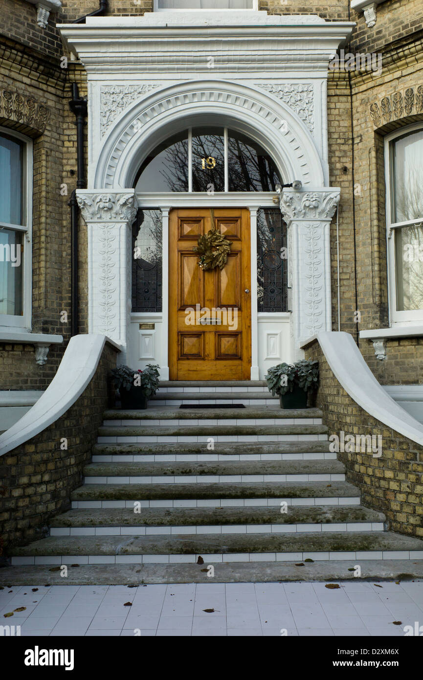 Porte ouvragée et porche, Brighton, UK Banque D'Images