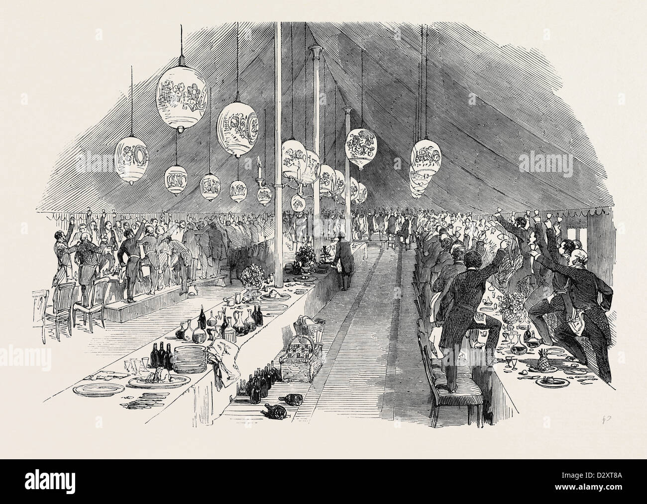 GRAND BANQUET MAÇONNIQUE, au rugby, au général sir Charles Napier, G.C.B., BOIRE DE LA SANTÉ DU GÉNÉRAL Banque D'Images