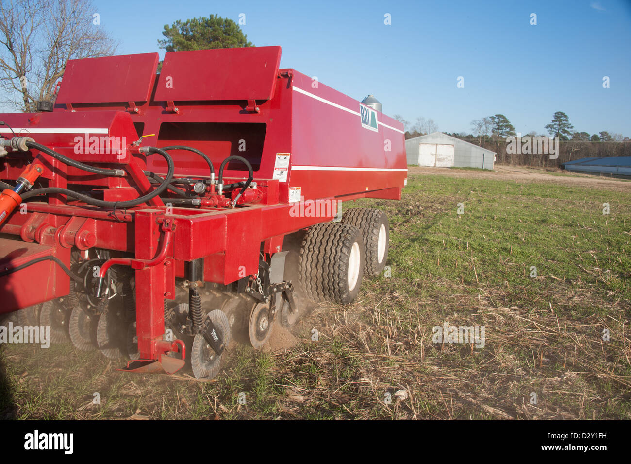 Le matériel agricole en action sur une ferme Banque D'Images