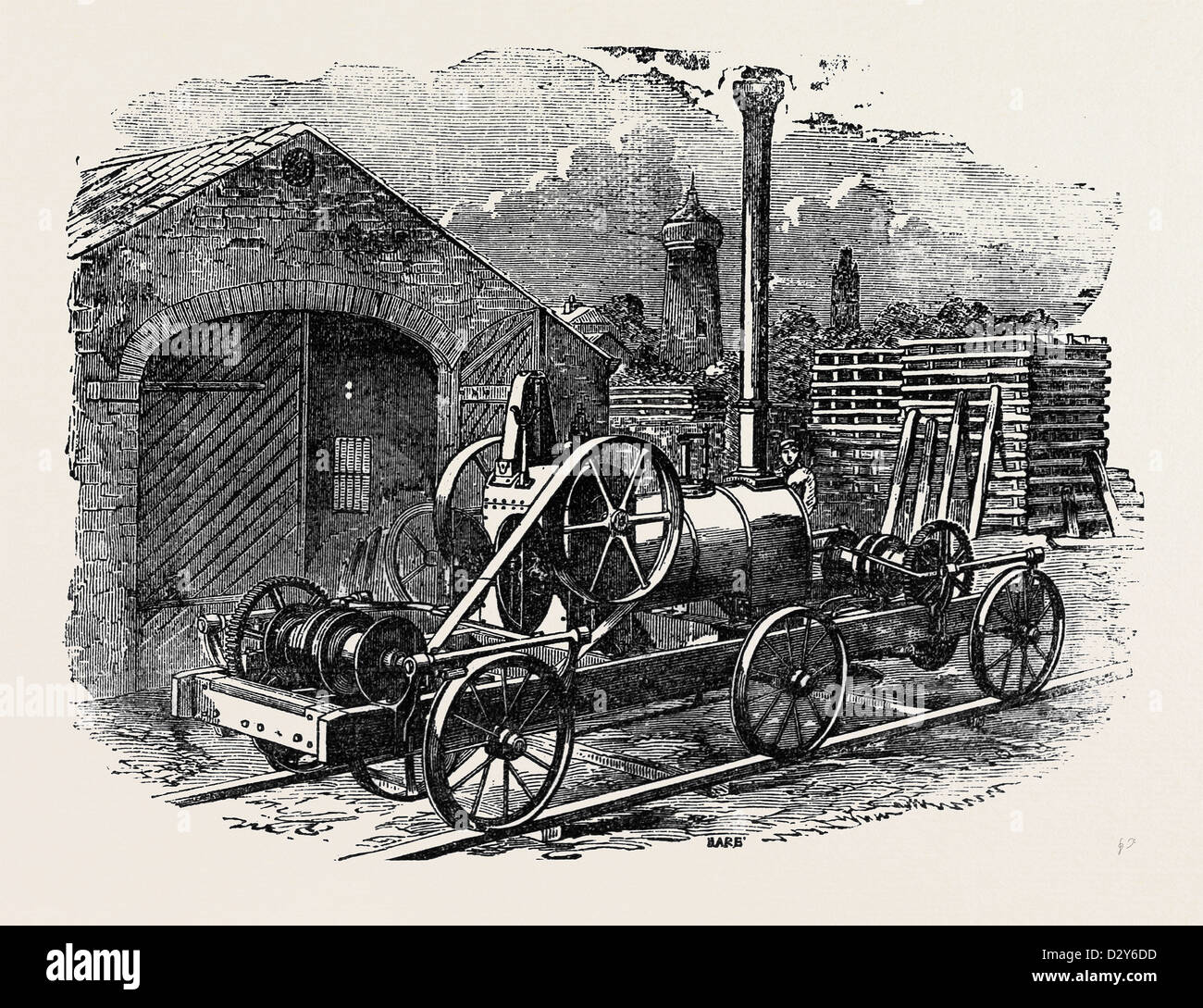 TUXFORD ET FILS PIEUX VAPEUR-MOTEUR, AVEC DEUX ACHATS À DOUBLE EFFET POUR LE LEVAGE 4 BÉLIERS À LA FOIS. Banque D'Images