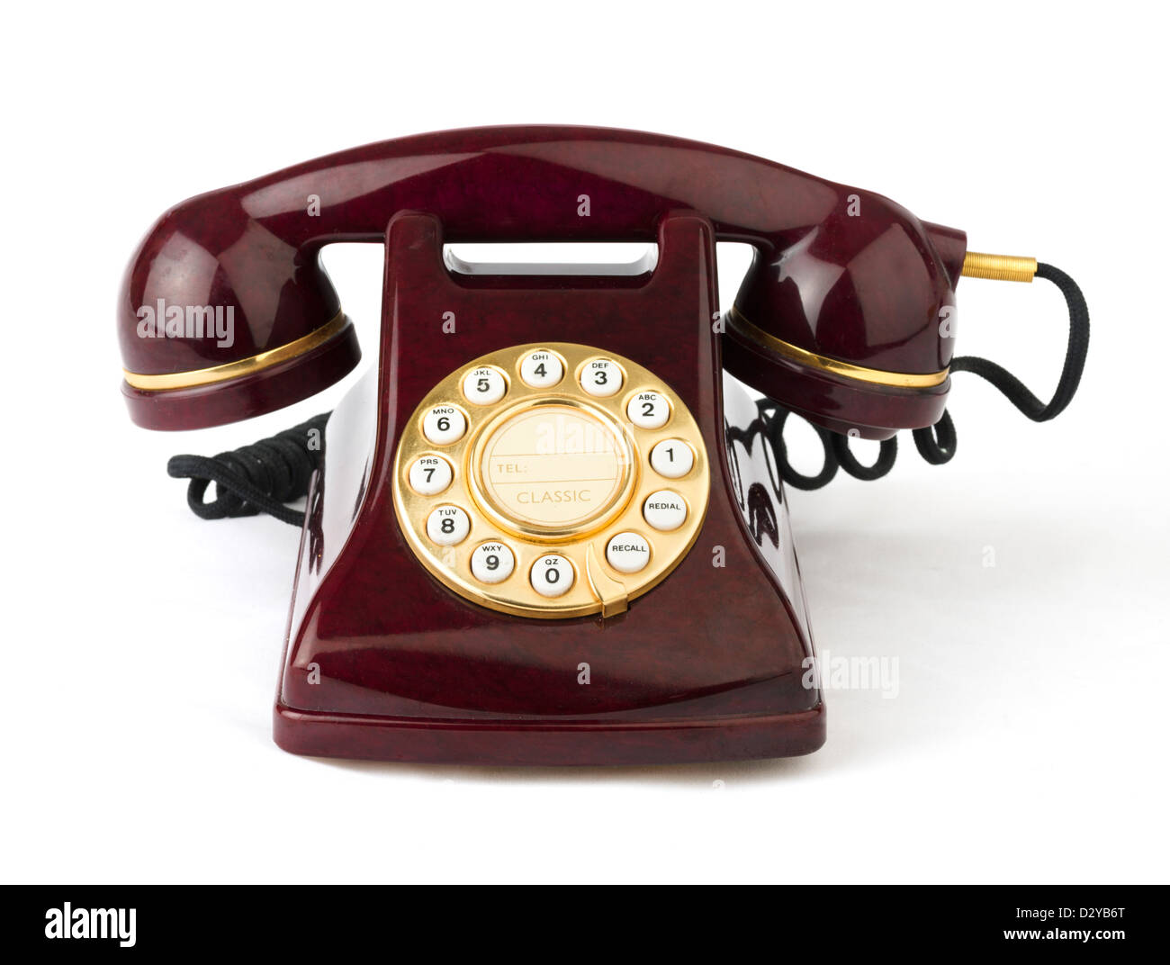 Bouton poussoir réplique d'un ancien téléphone à cadran rotatif, UK Banque D'Images