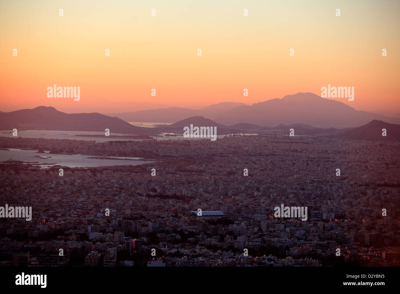 Grèce Athènes Attica la vue sur la ville depuis le mont Hymette Banque D'Images