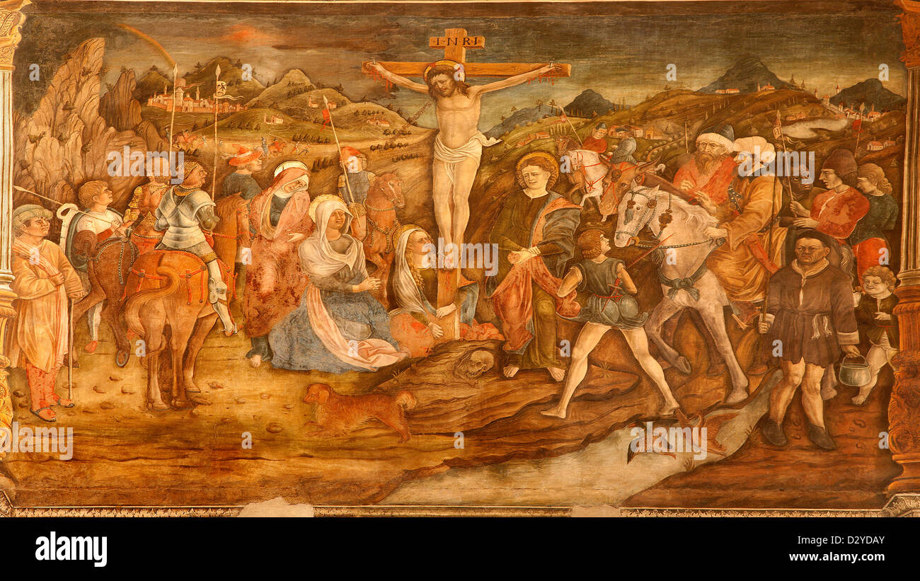 VERONA - 27 janvier : la crucifixion de Ludwig van Schoor 1666 - 1726 à l'église Santa Anastasia Banque D'Images