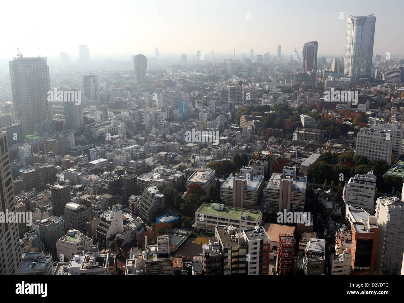 Tokyo, Japon, le smog sur la ville Banque D'Images