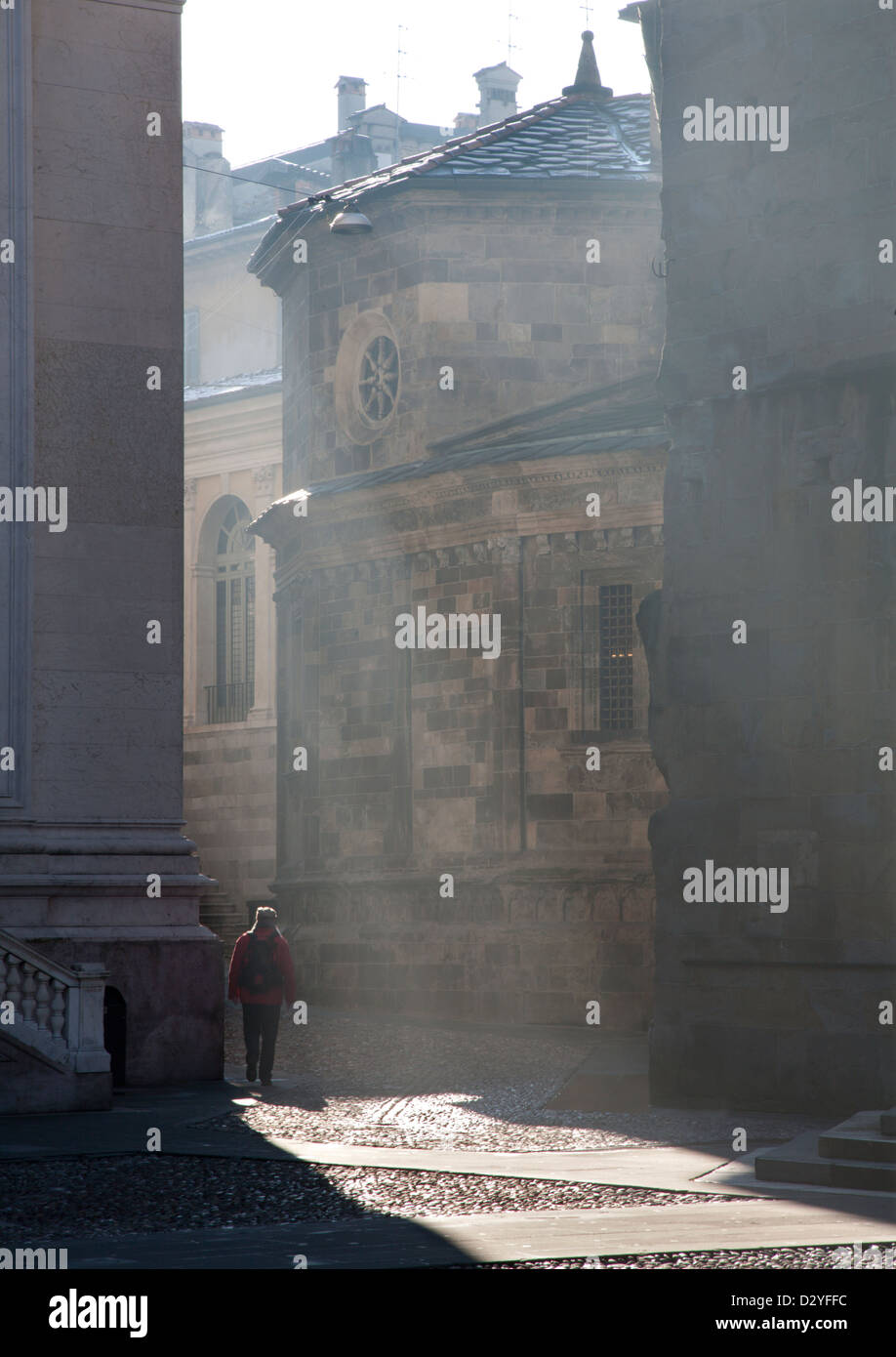 Bergame - radiographies entre Duomo et la cathédrale en ville haute Banque D'Images