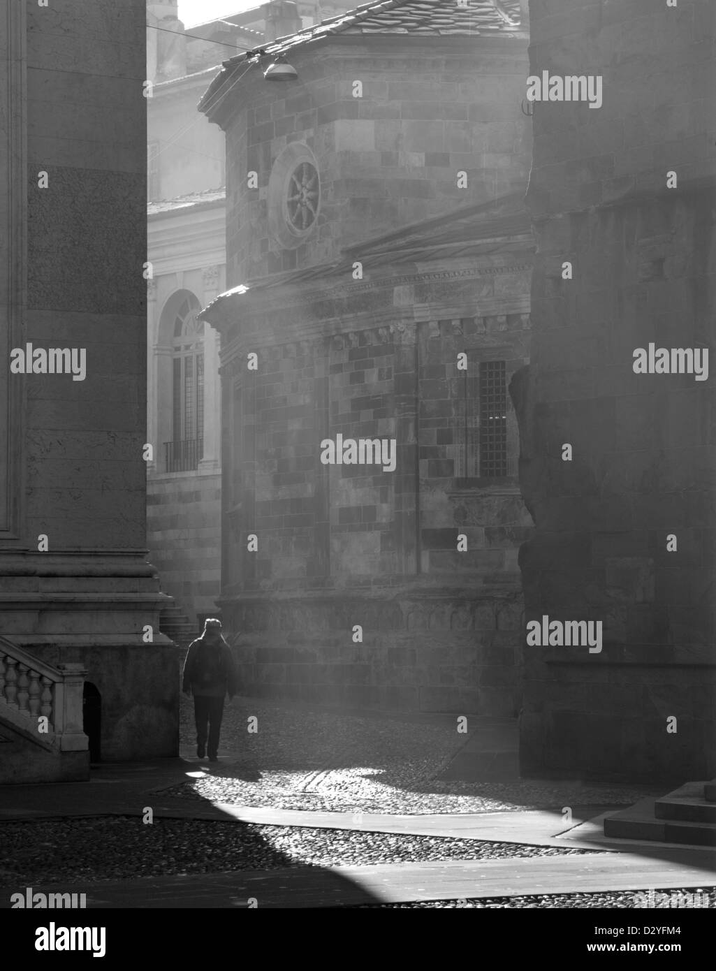 Bergame - radiographies entre Duomo et la cathédrale en ville haute Banque D'Images