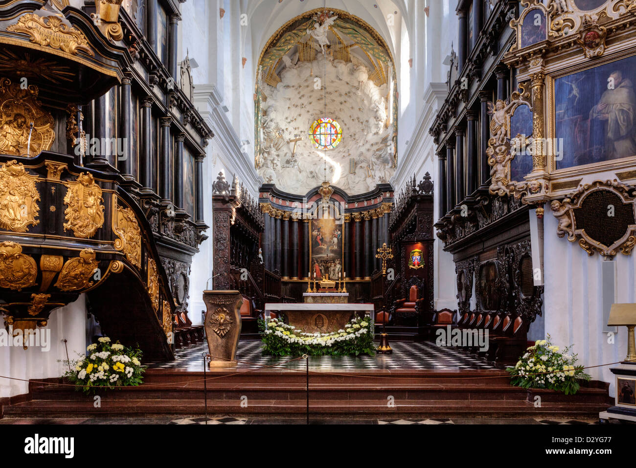 L'intérieur de la cathédrale Oliwa, Gdansk, Pologne Banque D'Images