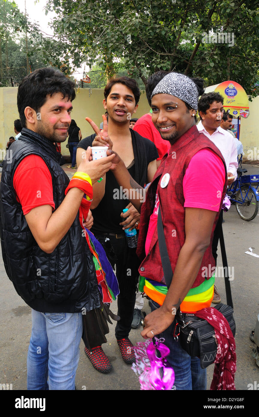 Le jour de la liberté pour la parade Gay à New Delhi Banque D'Images