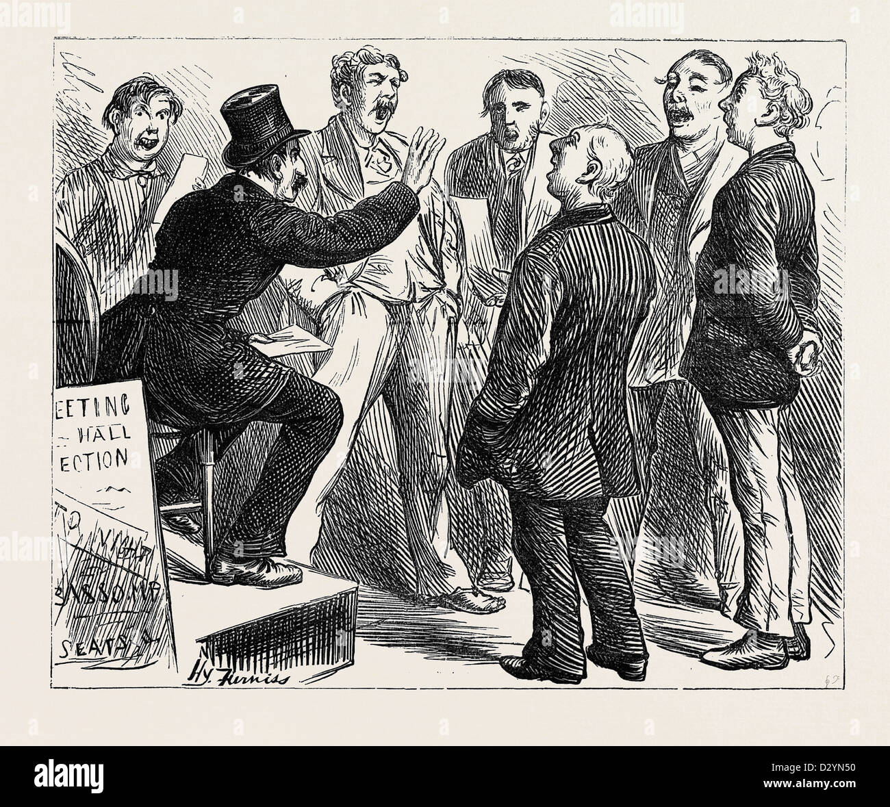 Croquis d'élection : JINGOES REHEARSING RULE BRITANNIA 1880 Banque D'Images