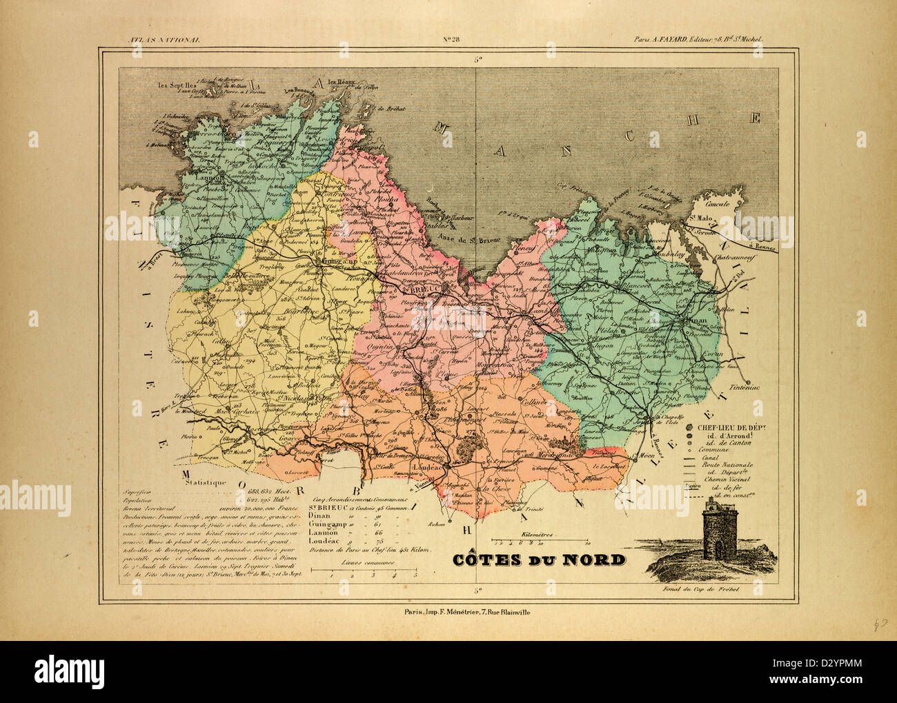 carte-des-c-tes-du-nord-france-photo-stock-alamy