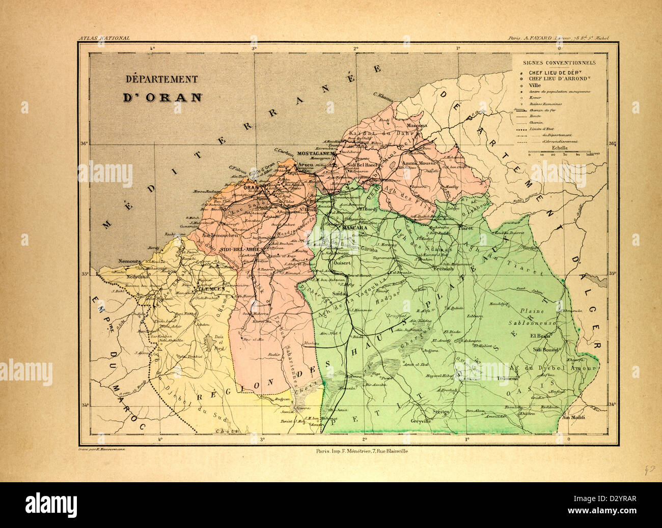 CARTE D’ORAN Banque D'Images