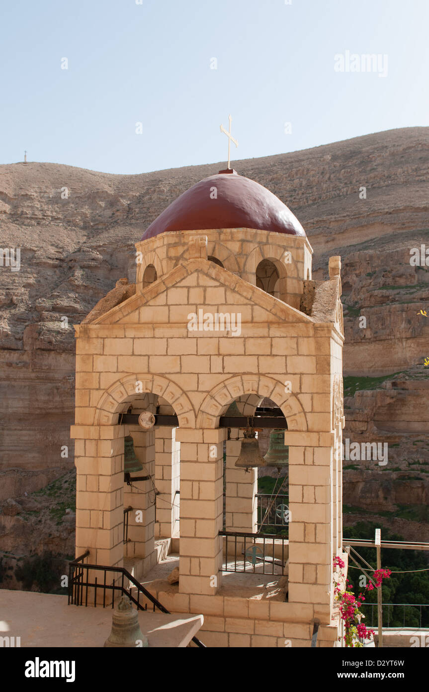 Monastère grec-orthodoxe de Saint George, un monastère situé dans le désert de Judée Wadi Qelt, dans l'est de la Cisjordanie Banque D'Images