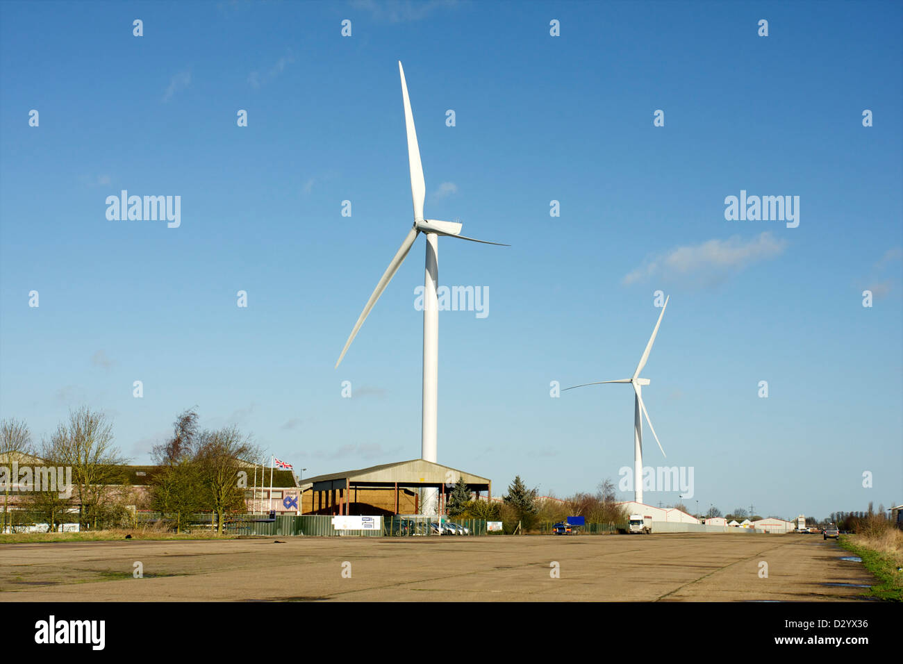 Zone industrielle de l'œil de neuf éoliennes Banque D'Images