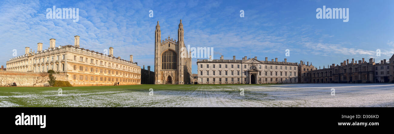 Panorama du Kings College, Université de Cambridge, England, UK Banque D'Images