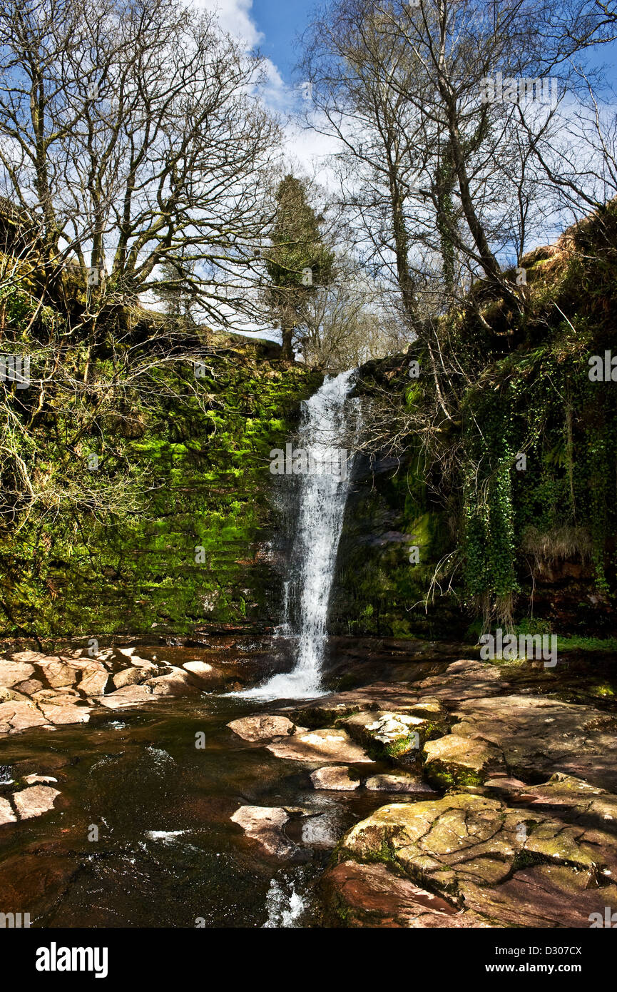 Une cascade dans les Brecon Beacons au Pays de Galles Banque D'Images