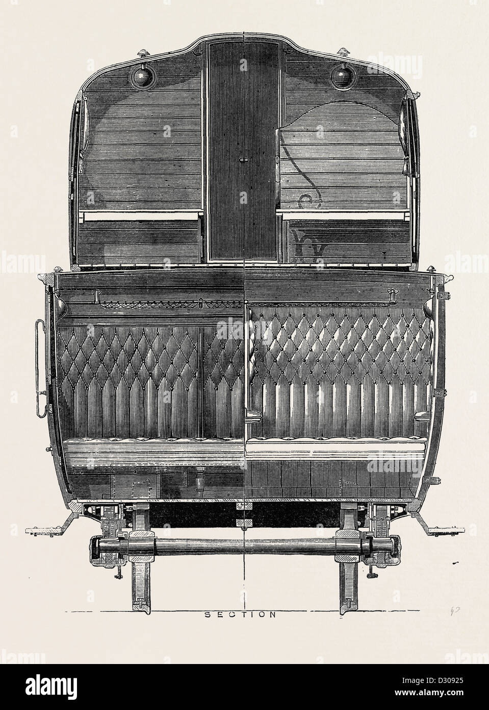 L'EXPOSITION INTERNATIONALE DE PARIS : SECTION DE DOUBLE-ÉTAGES CHARIOT SUR LE CHEMIN DE FER DE L'EST DE LA FRANCE 1867 Banque D'Images