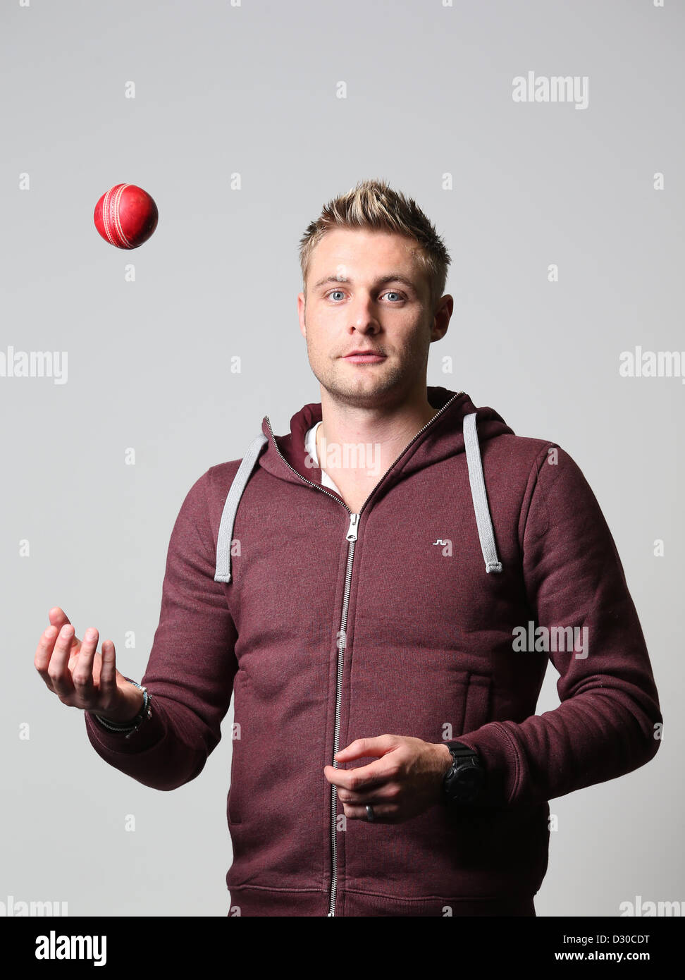 L'Angleterre et Sussex cricketer Luke Wright. Banque D'Images