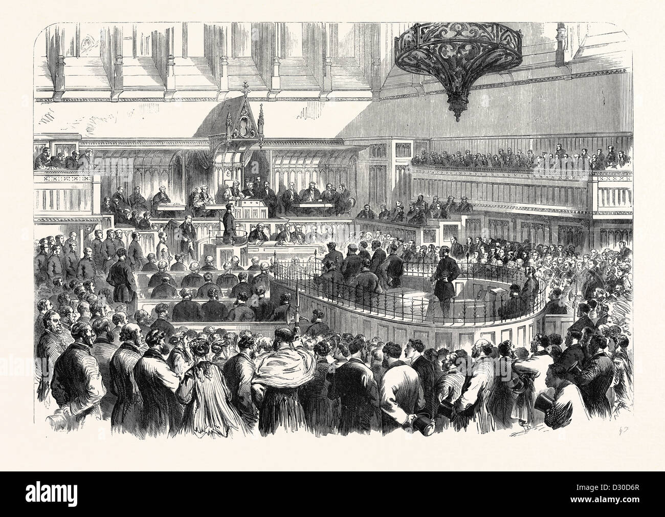 Procès DES FENIANS À MANCHESTER : LA COMMISSION SPÉCIALE DANS LE PALAIS D'ASSISES UK 1867 Banque D'Images