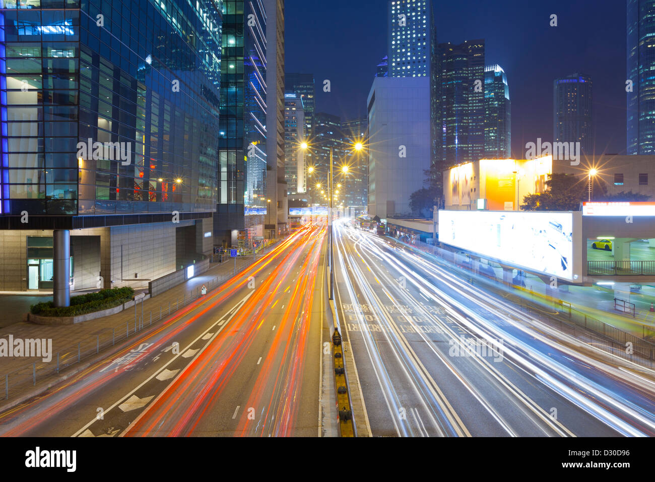 Les sentiers de la nuit nuit à Hong Kong Banque D'Images