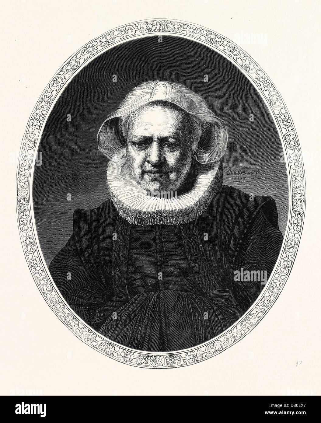 PORTRAIT D'une vieille femme PAR REMBRANDT AU MUSÉE DES BEAUX-ARTS 1868 Banque D'Images