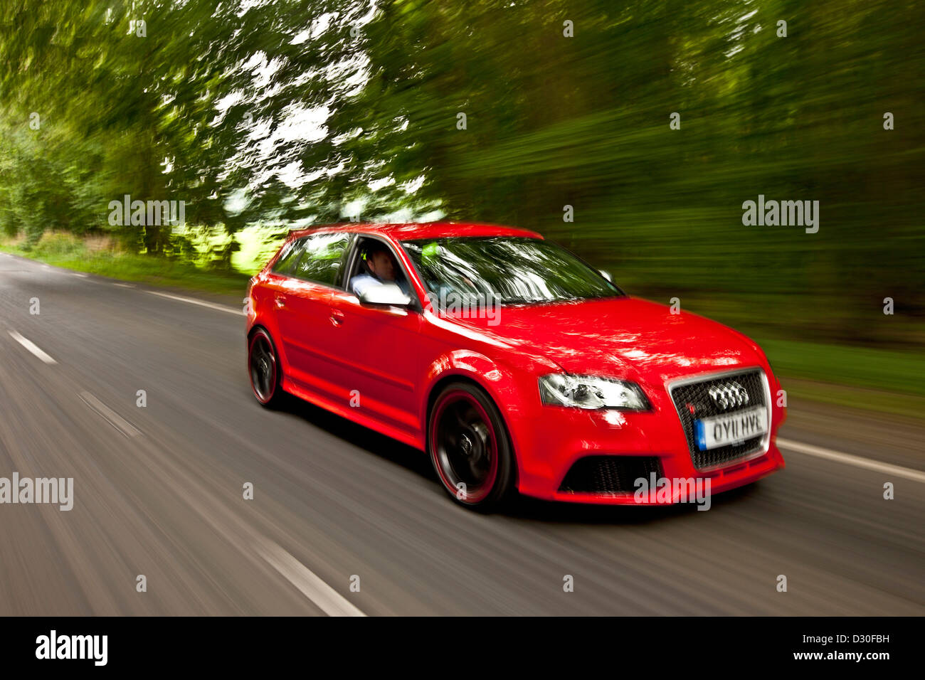 James Martin tests de conduite l'Audi RS 3, Winchester, England, UK Banque D'Images