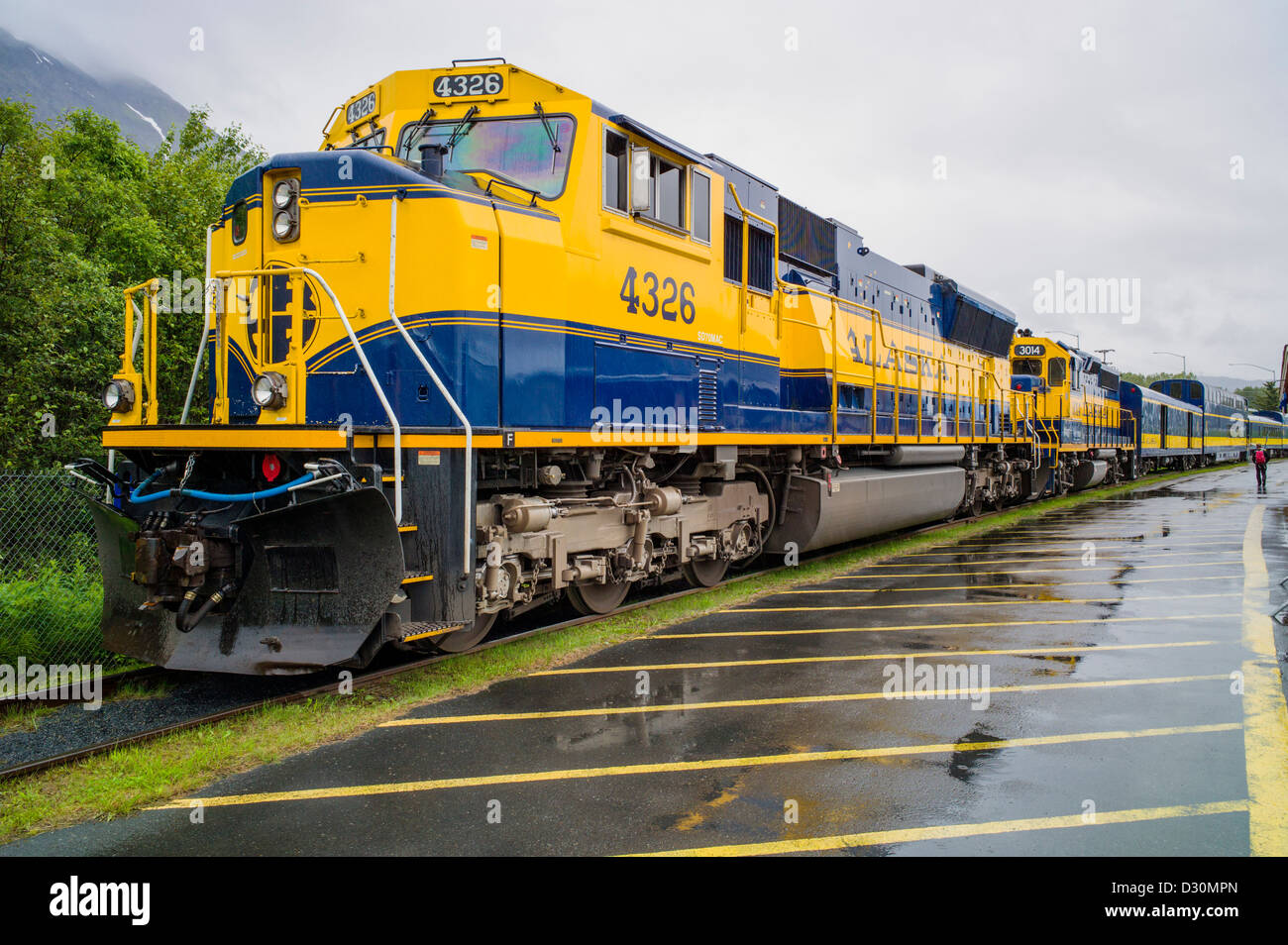 Alaska Railroad locomotive, Seward, Alaska, USA Banque D'Images