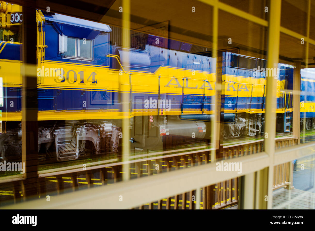 Alaska Railroad locomotive, Seward, Alaska, USA Banque D'Images