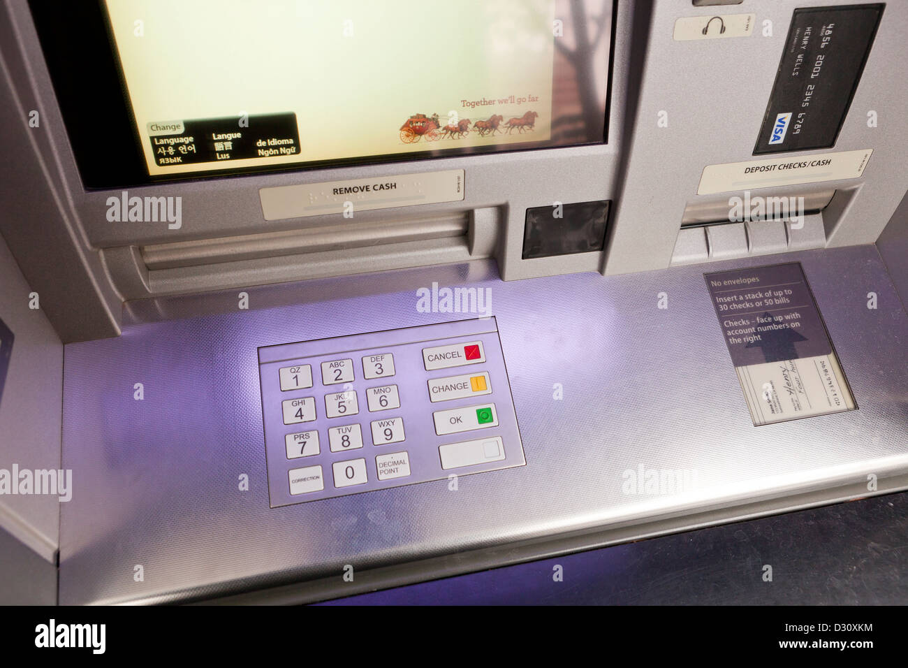 Clavier de guichet automatique bancaire Banque D'Images