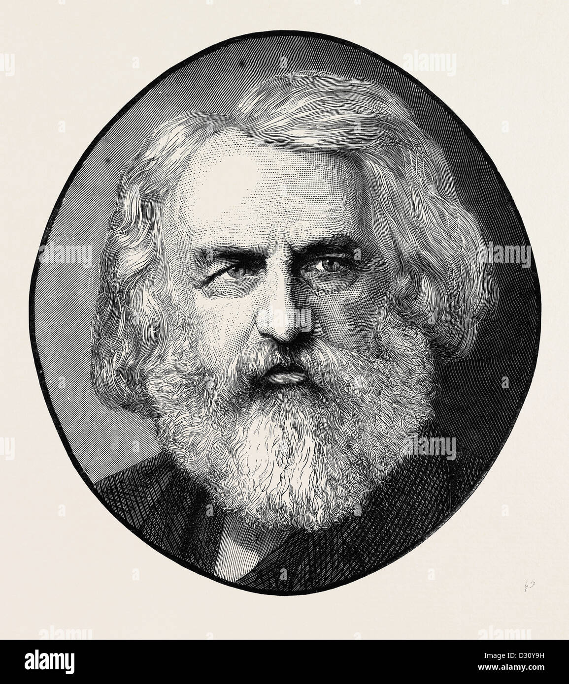 HENRY Wadsworth Longfellow, né le 27 février 1807 ; mort le 24 mars 1882 Banque D'Images