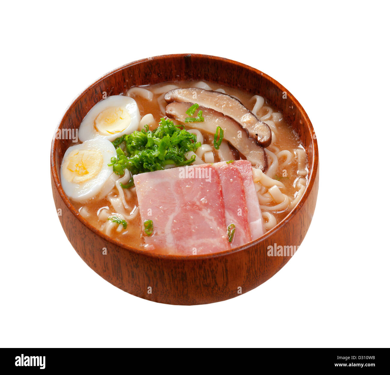 De délicieux ramen miso soupe japonaise..isolé sur fond blanc Banque D'Images