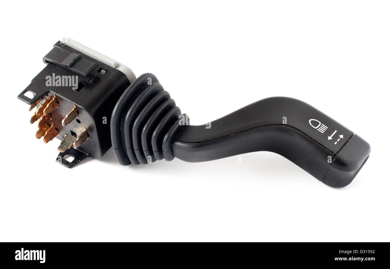 Situé sur la colonne de direction dans une voiture Banque D'Images