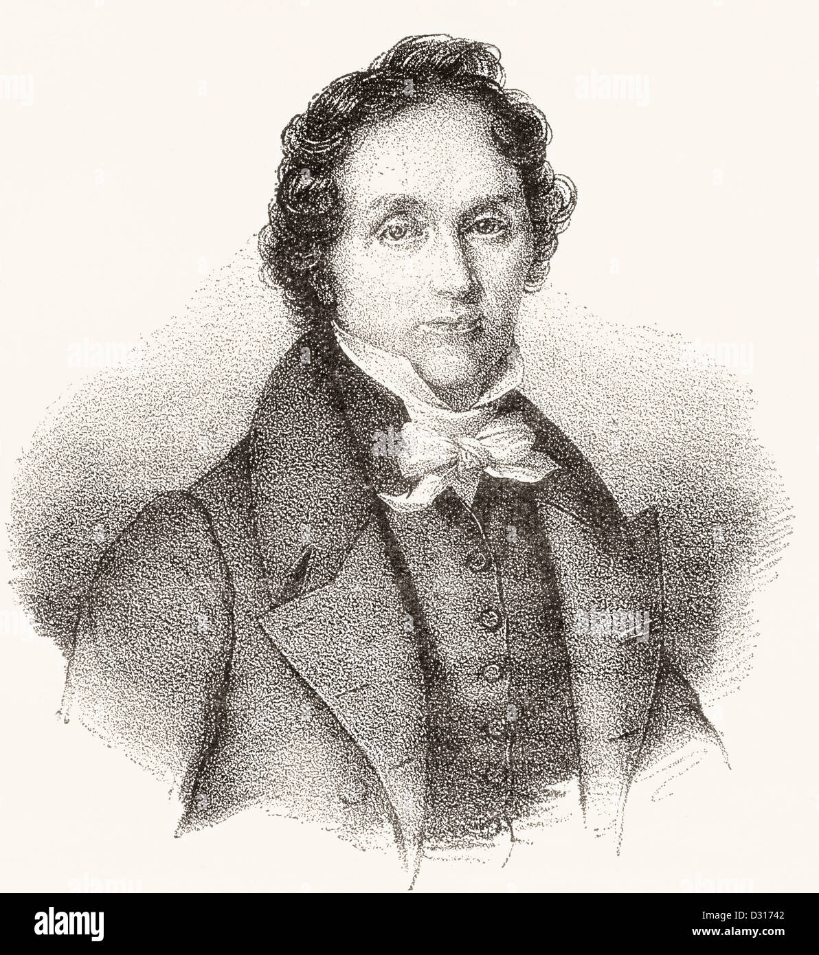 Jean-François Casimir Delavigne, 1793 - 1843. Poète et dramaturge français. Banque D'Images