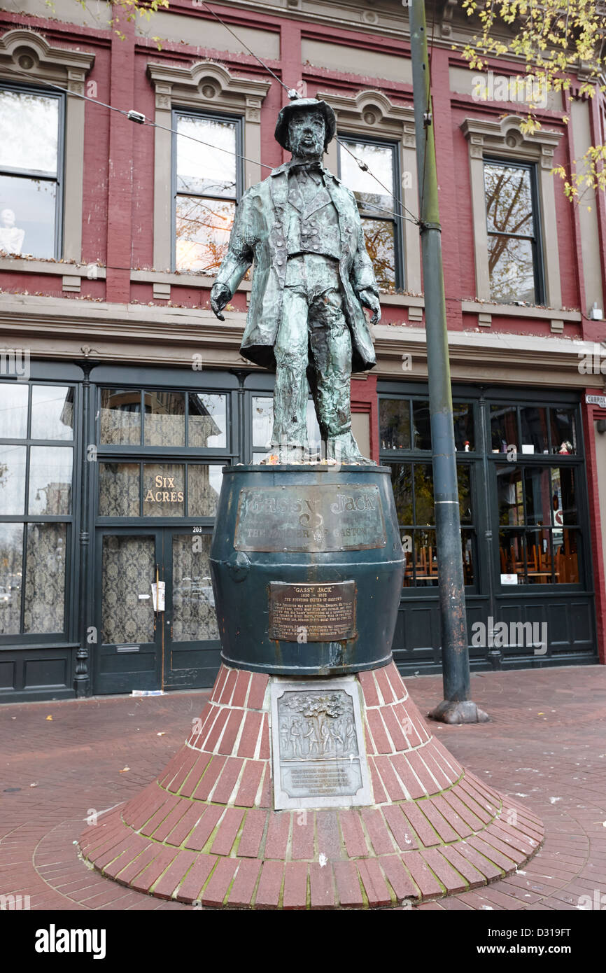 Gassy Jack statue en vieux gastown Vancouver BC Canada Banque D'Images