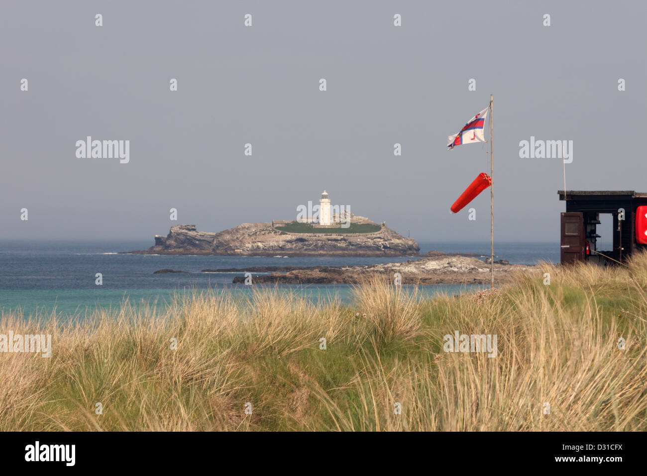 Le phare sur l'île de Godrevy, Cornwall Banque D'Images