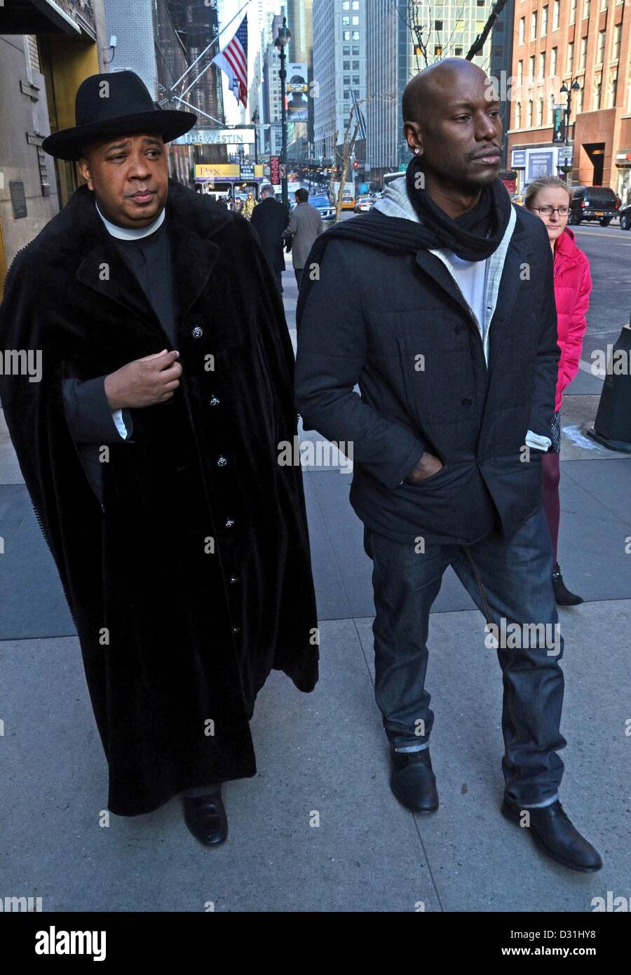 New York, USA. 6e février 2013. Rev Run aka Joseph Simmons, Tyrese Gibson dehors et environ pour la célébrité CANDIDS - Wed, 11 Studios à Pix, New York, NY Le 6 février 2013. Photo par : Derek Storm/Everett Collection/ Alamy Live News Banque D'Images